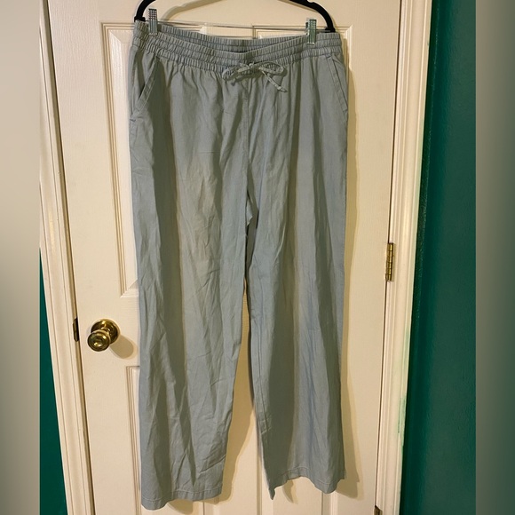 Garnet Hill Pants - Garnet Hill Women's Light Blue Wide Leg‎ Pants